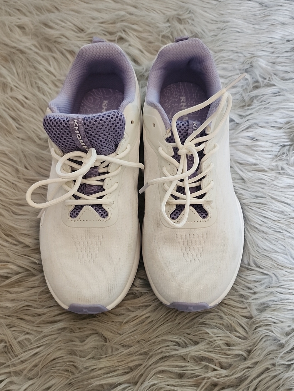 Khombu Beige and Lavender Women's Athletic Sneakers